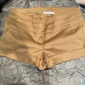 Gold satin shorts